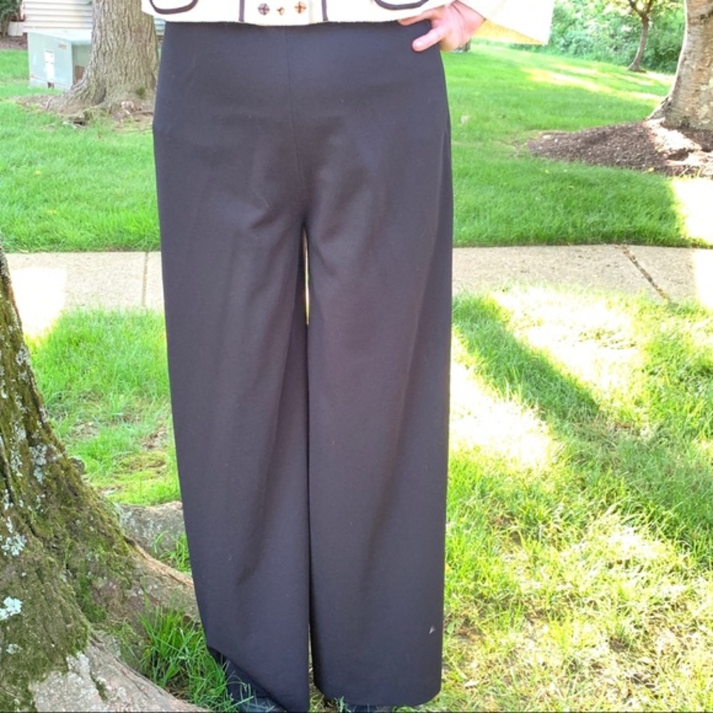 High Waisted Pull-On Wide Leg Black Pants